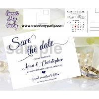 Navy Blue Wedding Save the Date cards,Navy blue Wedding Save Our Date, (00c)